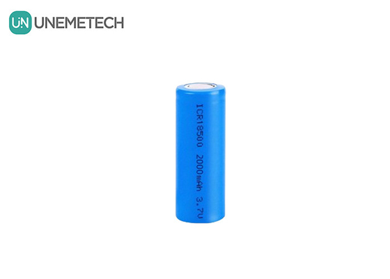 kwaliteit  3.7V 18500 lithium ion battery 2000mAh Rechargeable Cylindrical For Flashlight fabriek