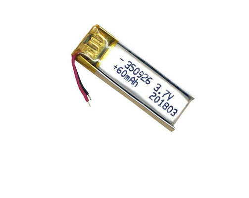 Meer dan 500 cycli Levensduur Oplaadbare 3.7V 60mAh Lithium-ion Polymer 350926 Batterij voor oortelefoons