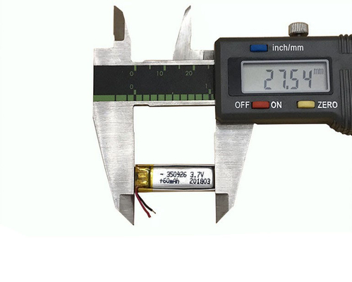 Meer dan 500 cycli Levensduur Oplaadbare 3.7V 60mAh Lithium-ion Polymer 350926 Batterij voor oortelefoons