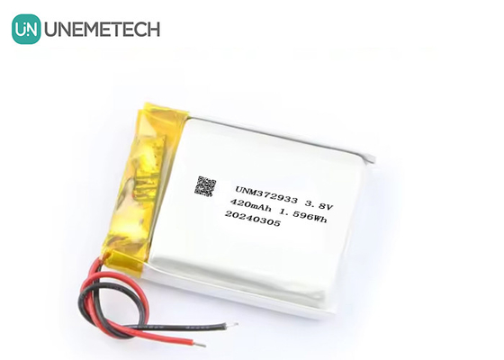 Op maat gemaakte 3.8V 420mAh Hoogspannings Lipo-batterij 372933 4.35V Lithiumbatterij Voor slimme horloges
