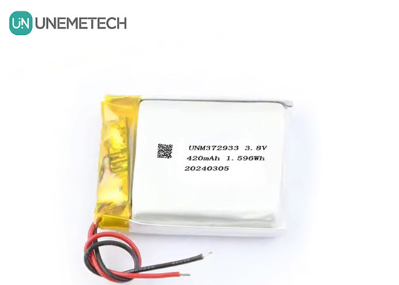 Op maat gemaakte 3.8V 420mAh Hoogspannings Lipo-batterij 372933 4.35V Lithiumbatterij Voor slimme horloges