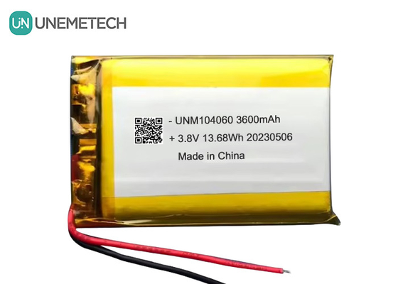 UNEMETECH 4.35V Hoogspannings Lipo-accu 104060 3.8V 3600mAh Lithium Ion Polymer-accu