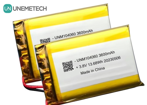 UNEMETECH 4.35V Hoogspannings Lipo-accu 104060 3.8V 3600mAh Lithium Ion Polymer-accu