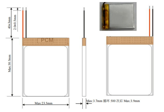 3.7V Lipo-oplaadbare batterij 372328 3.7V 200mAh Li-ion-polymerbatterij voor elektronische producten
