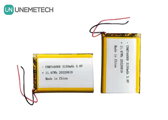 Oplaadbare hoge spanning Lipo batterij 3.8V 744068 3150mah batterij voor GPS-tracking systeem