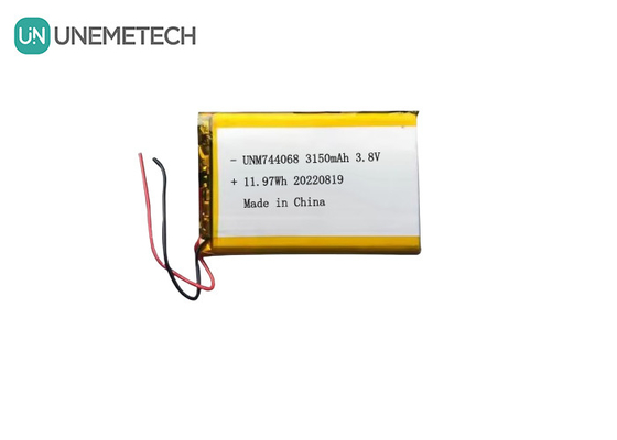 Oplaadbare hoge spanning Lipo batterij 3.8V 744068 3150mah batterij voor GPS-tracking systeem