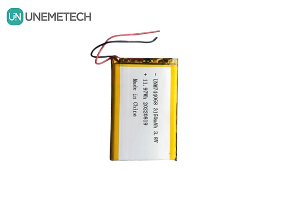 Oplaadbare hoge spanning Lipo batterij 3.8V 744068 3150mah batterij voor GPS-tracking systeem