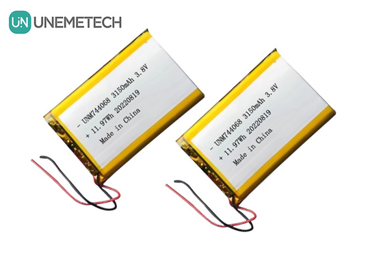 Oplaadbare hoge spanning Lipo batterij 3.8V 744068 3150mah batterij voor GPS-tracking systeem