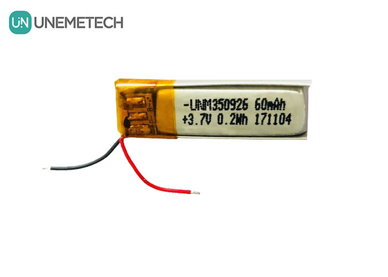 Meer dan 500 cycli Levensduur Oplaadbare 3.7V 60mAh Lithium-ion Polymer 350926 Batterij voor oortelefoons