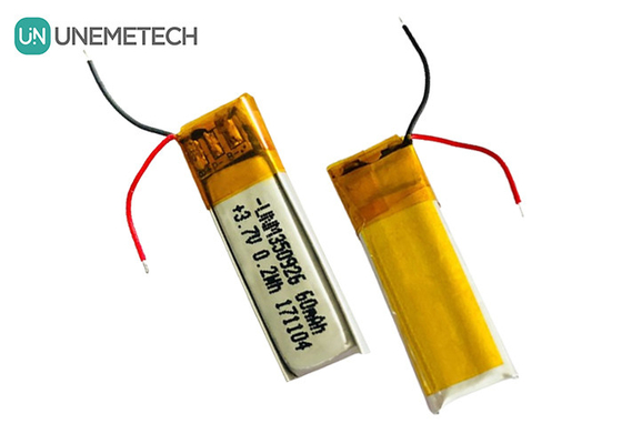 Meer dan 500 cycli Levensduur Oplaadbare 3.7V 60mAh Lithium-ion Polymer 350926 Batterij voor oortelefoons