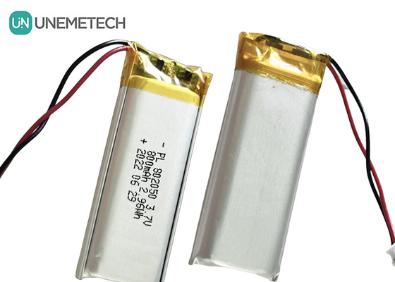 Gepersonaliseerde oplaadbare polymer lithiumbatterij 802050 3.7V 800mAh Li Poly-batterij voor oproeplicht