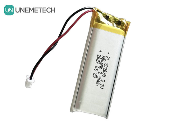 Gepersonaliseerde oplaadbare polymer lithiumbatterij 802050 3.7V 800mAh Li Poly-batterij voor oproeplicht