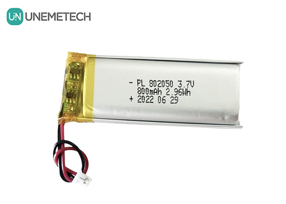 Gepersonaliseerde oplaadbare polymer lithiumbatterij 802050 3.7V 800mAh Li Poly-batterij voor oproeplicht