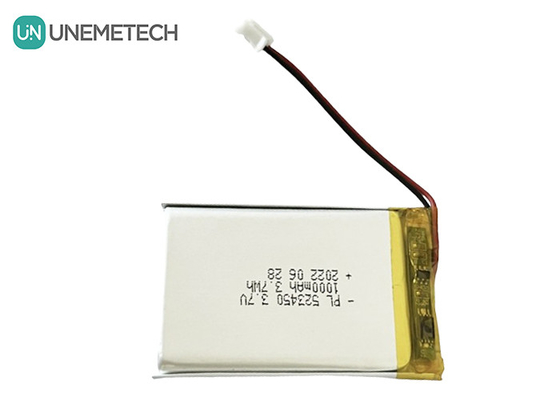MSDS Goedgekeurde 3,7V Polymer Lithium Ion Battery 1000mAh 523450 voor thuisgebruik