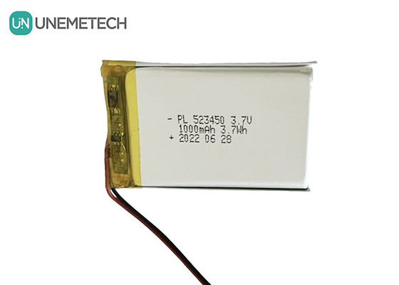 MSDS Goedgekeurde 3,7V Polymer Lithium Ion Battery 1000mAh 523450 voor thuisgebruik