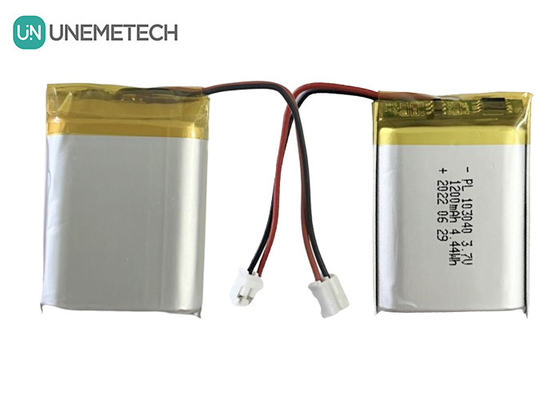 Zilveren herlaadbare lithium-polymerbatterij 103040 Li-ionbatterij 1200mAh 3.7V