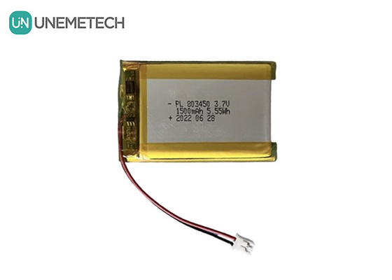 UNEMETECH 1.5A Oplaadbare Li-polymer batterij 803450 / 3.7V 1500mAh Lithium Ion Polymer batterij