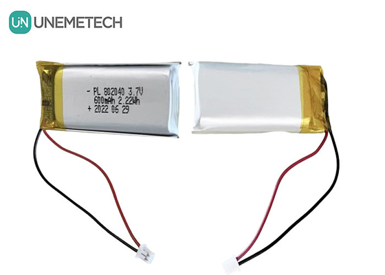 3.7V 600mAh oplaadbare Li-polymerbatterij 802040 voor elektronische producten