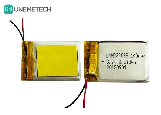 Low Self Discharge Lipo Battery 282028 / 3.7V 140mAh Lithium Polymer Battery voor draagbare apparaten