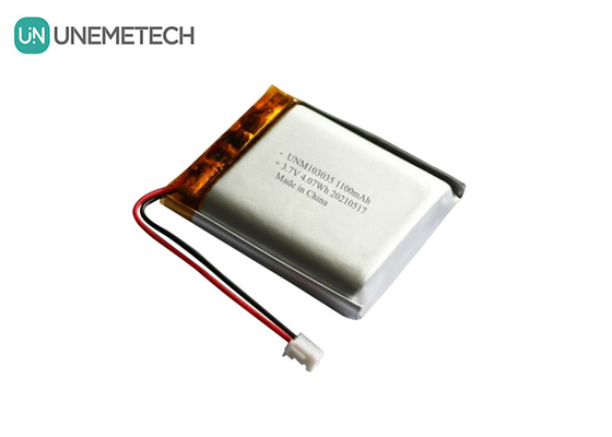 UNEMETECH 3.7V 1100mAh Lithiumpolymerabatterij / lange levensduur oplaadbare Lipo-batterij 103035