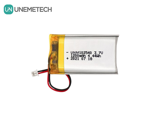 Op maat gemaakte lithium-polymerbatterij 102540 3.7V 1200mAh Li-Po-batterij voor schoonheidsapparatuur