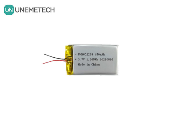 4.2V herlaadbare lithium-polymerbatterij 602238 3.7V 450mAh voor consumentenelektronica