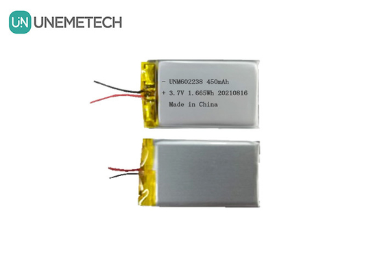 4.2V herlaadbare lithium-polymerbatterij 602238 3.7V 450mAh voor consumentenelektronica