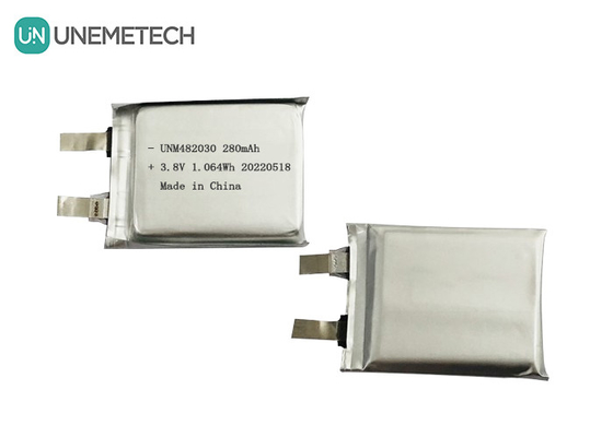 3.8V 280mAh Lipo-accu 482030 4.35V Hoogspannings Li-ion Polymer-accu CE goedgekeurd