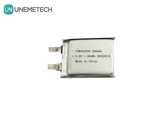 3.8V 280mAh Lipo-accu 482030 4.35V Hoogspannings Li-ion Polymer-accu CE goedgekeurd