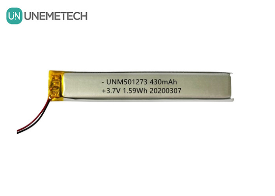 5.0*12.0*73.0mm Lithium Polymer Battery / 3.7V 430mAh 501273 Thin Lipo Battery voor Bluetooth-apparaten