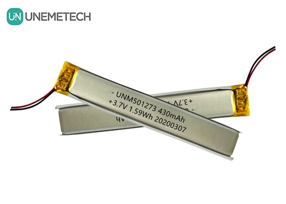 5.0*12.0*73.0mm Lithium Polymer Battery / 3.7V 430mAh 501273 Thin Lipo Battery voor Bluetooth-apparaten