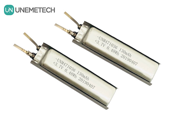 3.7 Lithium-ion-polymerbatterij / IEC62133 Goedgekeurd 471036 130mAh Lithium-polymerbatterijcel