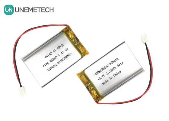 552540 Prismatische zilveren oplaadbare Lipo-batterijen 3.7V 550mAh Voor PET-tracker