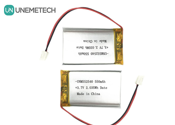 552540 Prismatische zilveren oplaadbare Lipo-batterijen 3.7V 550mAh Voor PET-tracker