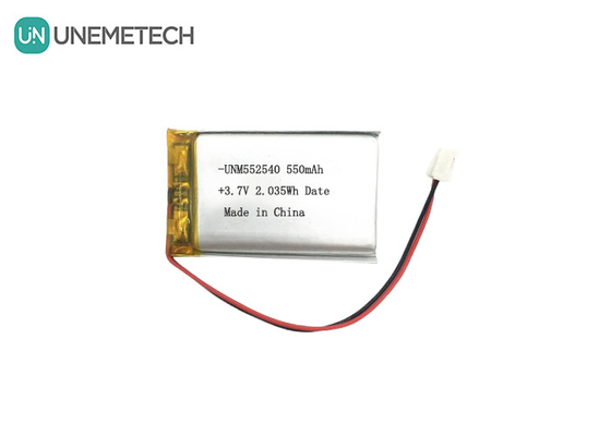 552540 Prismatische zilveren oplaadbare Lipo-batterijen 3.7V 550mAh Voor PET-tracker