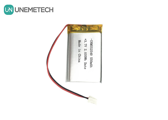 552540 Prismatische zilveren oplaadbare Lipo-batterijen 3.7V 550mAh Voor PET-tracker