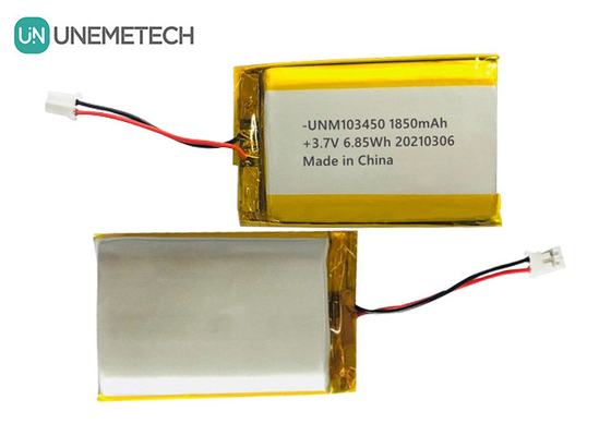 103450 3.7V 1850mAh Oplaadbare Lipo-accu IEC62133 UN38.3 MSDS Goedgekeurde Lithium Polymer-accu