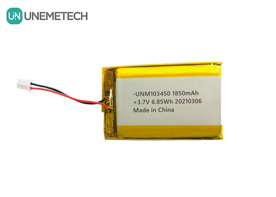 103450 3.7V 1850mAh Oplaadbare Lipo-accu IEC62133 UN38.3 MSDS Goedgekeurde Lithium Polymer-accu