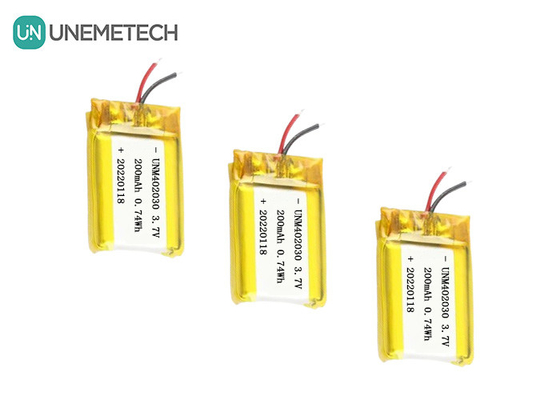 Kleine grootte 402030 3.7V 200mAh oplaadbare Lipo-accu voor elektronische producten