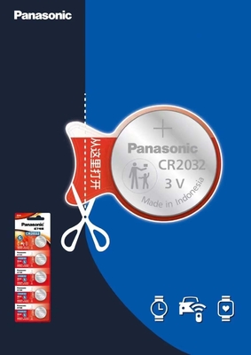 Autosleutelbatterij Panasonic CR2032 3V 225mAh knopcellen voor voertuigsleutels