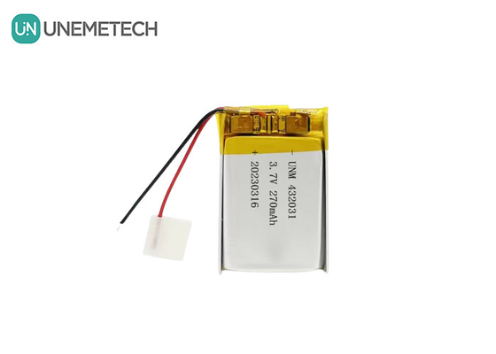 3.7V 270mAh 432031 Lithiumpolymerbatterij voor elektronische apparaten