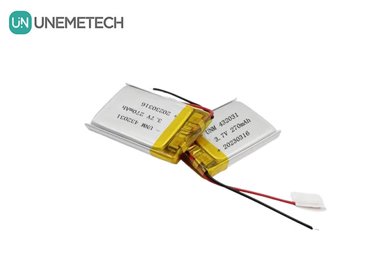 3.7V 270mAh 432031 Lithiumpolymerbatterij voor elektronische apparaten