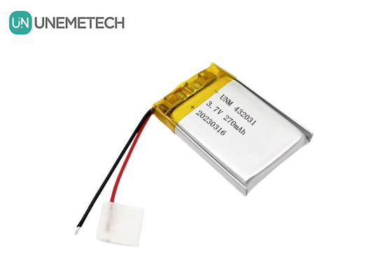 3.7V 270mAh 432031 Lithiumpolymerbatterij voor elektronische apparaten