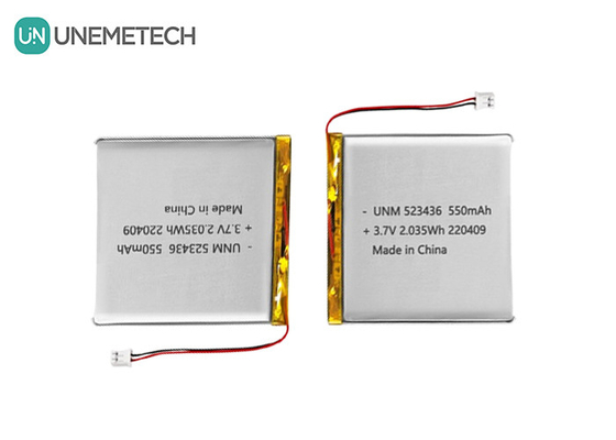 Lithium-ion polymerbatterij 3.7V 550mAh 523436 Oplaadbare Li-polymerbatterij voor GPS-tracker
