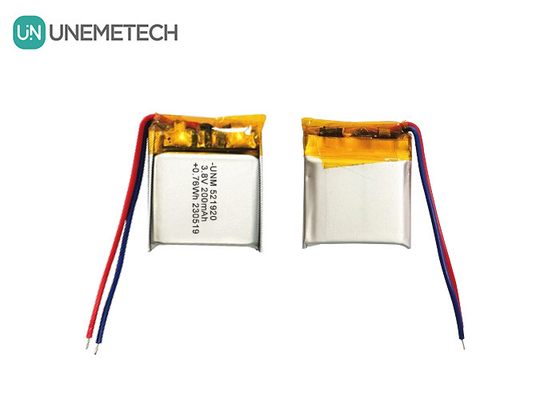 Hoogspanningslithiumpolymerbatterij 3.8V 200mAh 521920 voor smartwatches