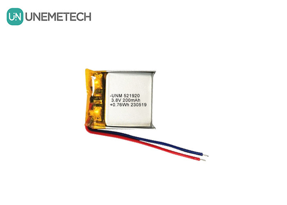 Hoogspanningslithiumpolymerbatterij 3.8V 200mAh 521920 voor smartwatches