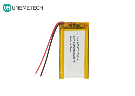3.7V 2350mAh Hoogcapaciteit Lithium Polymer Battery 673867 Voor Power Banks