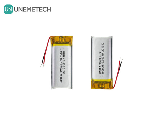 CE-gecertificeerde LiPo-batterij 471630 3.7V 190mAh Li-polymerbatterij voor draagbare elektronica