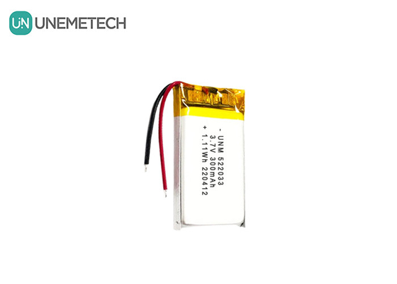 3.7V 300mAh 522033 Flexible Custom Li-ion Polymer Battery voor Smart Watches