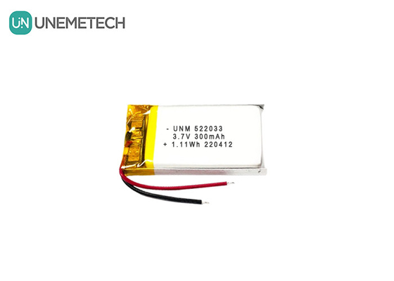 3.7V 300mAh 522033 Flexible Custom Li-ion Polymer Battery voor Smart Watches